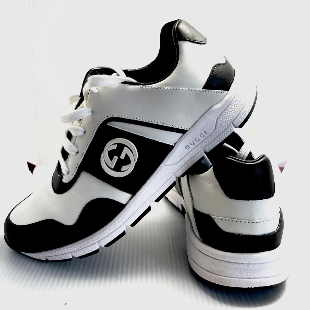 Gucci White & Black Running Sneakers